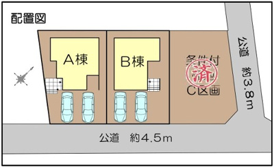 【区画図】 | 藤沢市鵠沼松が岡2丁目 新築戸建 全3棟