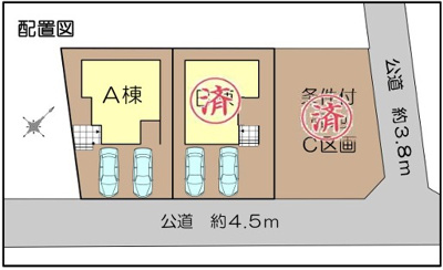 【区画図】 | 藤沢市鵠沼松が岡2丁目 新築戸建 全3棟