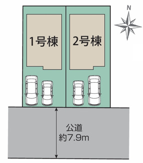 【区画図】 | 【仲介手数料無料！！】日野市南平1丁目　新築戸建て（全2棟）2号棟　4480万円
