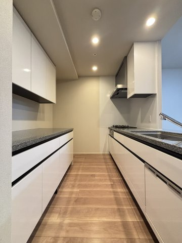 調理台とバックカウンターのあるカップボード