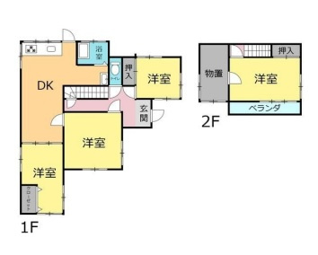 【中古戸建】太田市熊野町の間取り|■間取り図｜敷地面積：215.45㎡（約25.84坪）　建物面積：85.45㎡（約25.84坪）