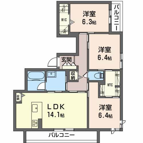 ラ　ソルティの間取り