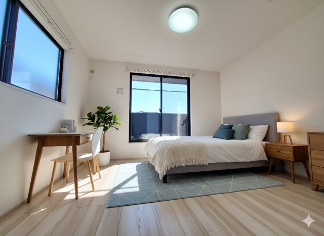 北葛飾郡松伏町　　大字松伏　中古戸建の洋室|明るく開放的な空間を演出しております　※家具をCGで加工しており、家具付き販売ではございません。