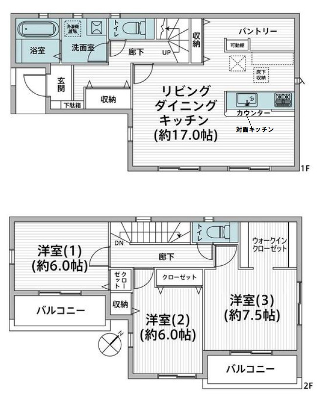 北葛飾郡松伏町　　大字松伏　中古戸建の間取り|間取図です
