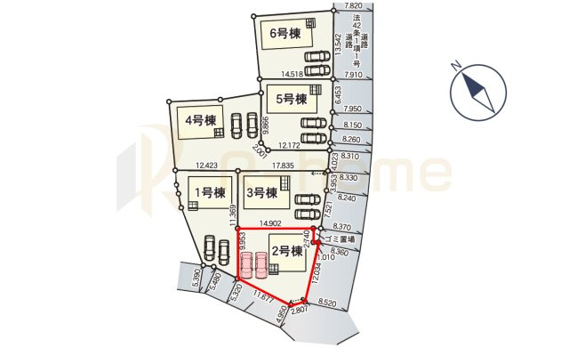 那珂市瓜連第14　新築戸建て　2号棟の区画図|大きなお買い物だからこそ、メリット・デメリットを伝えさせて頂きます。
R-homeにお任せください♪