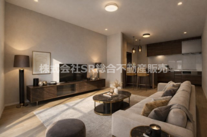 渋川町2丁目中古戸建の居間・リビング|リビングは15帖♪ご家族でゆったりとお過ごしいただけます！（家具はCGによるイメージです。）