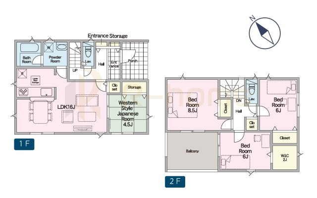 那珂市瓜連第14　新築戸建て　3号棟の間取り|4LDK＋WIC、土地面積195.49m2、建物面積98.82m2