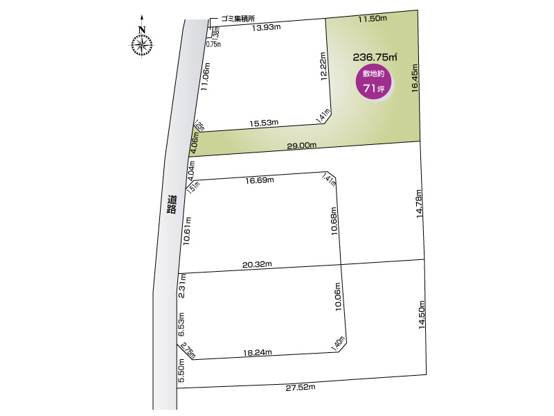 取手市米ノ井　２号地◆区画図