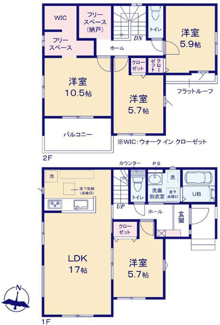 【間取り】 | 武蔵村山市学園４丁目新築　３号棟