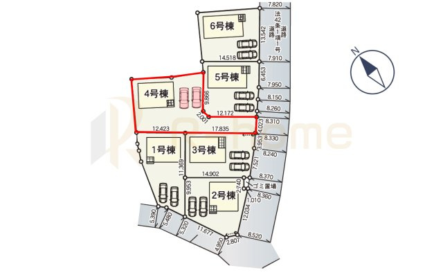 那珂市瓜連第14　新築戸建て　4号棟の区画図|大きなお買い物だからこそ、メリット・デメリットを伝えさせて頂きます。
R-homeにお任せください♪