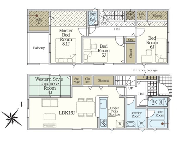 【間取り】 | 豊明市前後町仙人塚1736-176『仲介料無料』新築戸建て | 1号棟