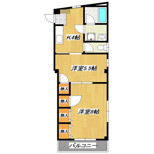 ロワジールの間取り|オールフローリング！角部屋です!