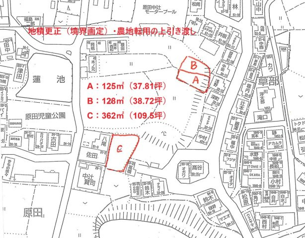 堺市西区原田40の地図|A区画３７.８坪　B区画　C区画も相談可