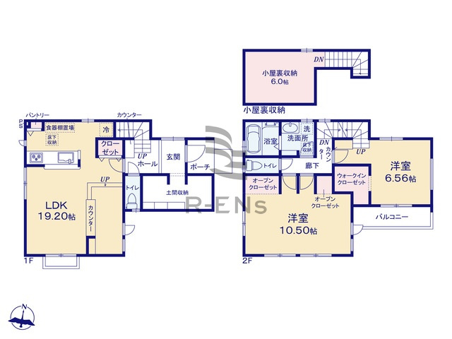 【間取り】 | 西東京市北町５丁目　新築戸建て　１５号棟 | 広々リビングに、充実の各プライベート空間になってます