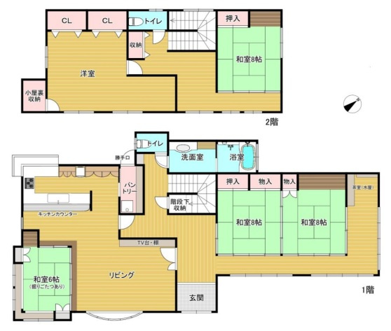 【中古戸建】太田市藪塚町の間取り|■間取り図｜敷地面積：542.90㎡（約164.22坪）　建物面積：216.85㎡（約65.59坪）