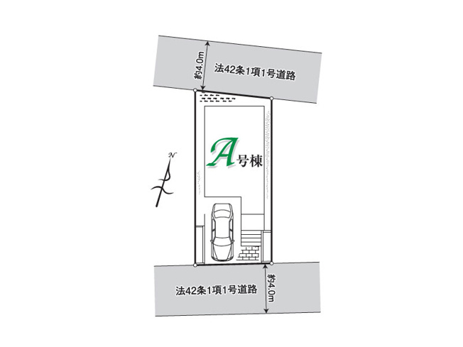 【区画図】 | ふじみ野市鶴ケ舞1丁目　新築一戸建住宅　全1棟　(ふじみ野店) | 二方道路に面しており、心地よい風が渡ります！※図面を基に作成しています。現況と異なる場合は現況を優先いたします。