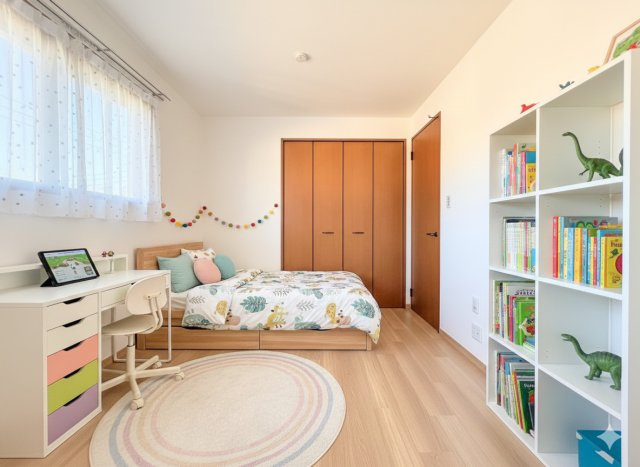 栄区野七里　中古戸建て　第1の洋室|◆子どものスタディ空間として、あるいは書斎やホビールームとして生活スタイルに合わせて使えるプライベートルーム。居心地のいい落ち着いたインテリアが似合います。(家具はイメージです)