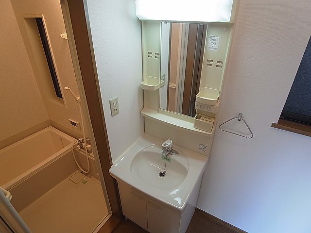 高山テラスハウスの洗面所|独立した洗面台