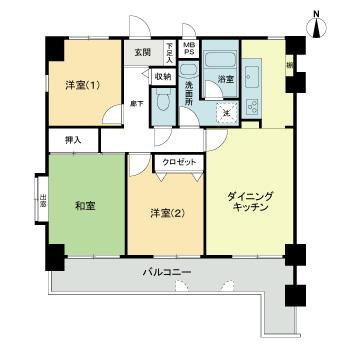 ライオンズマンション岡山医大東第２の間取り