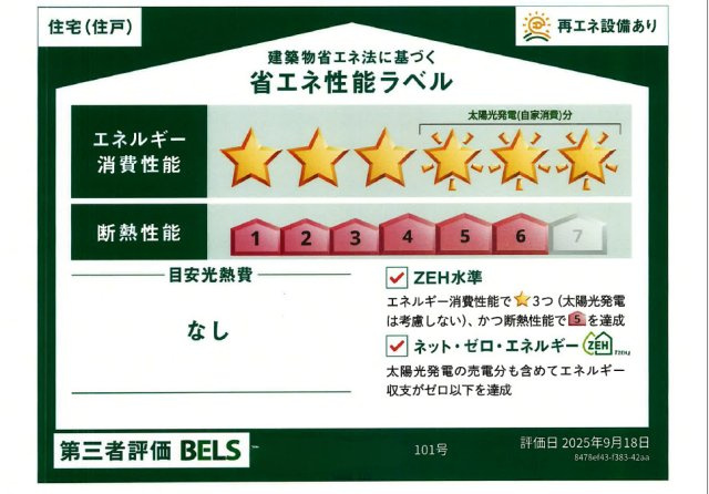 Ｈａｌｅ　Ｌｉｎｏの省エネ性能ラベル