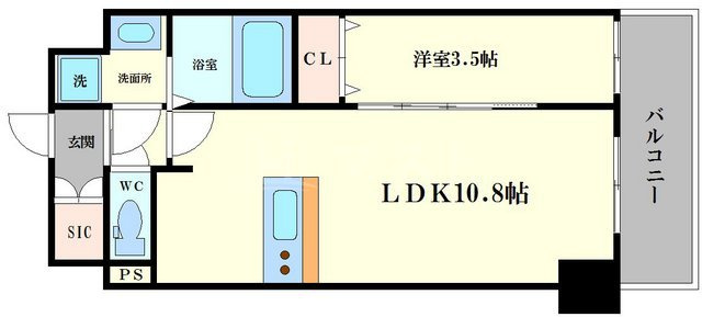 エスリード難波THE FIRSTの間取り