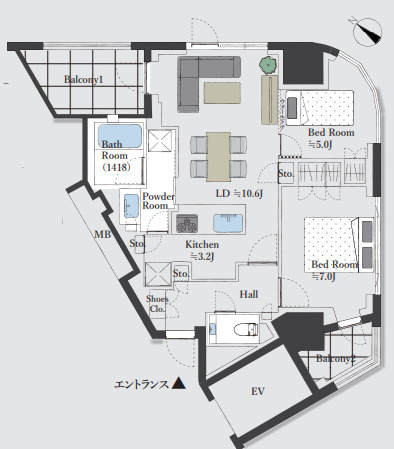 プラウド渋谷東の間取り