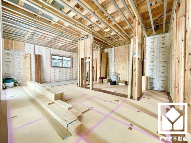 大津市堅田１丁目　3期　4号棟の居間・リビング|3月5日　現地写真更新