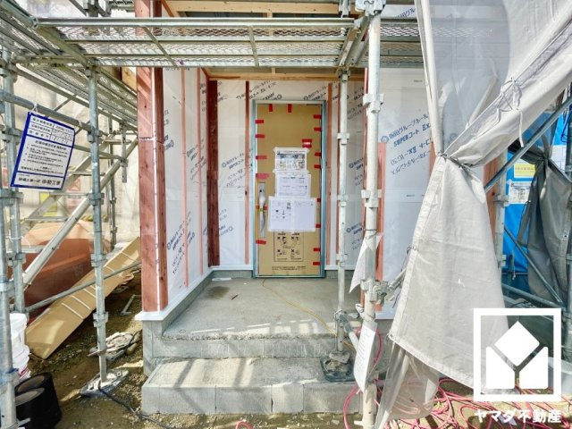 大津市堅田１丁目　3期　3号棟の玄関|3月5日　現地写真更新