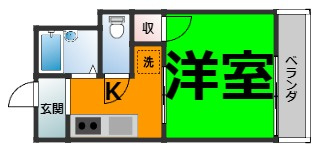 仲介手数料0円！！タウニー浪打の間取り