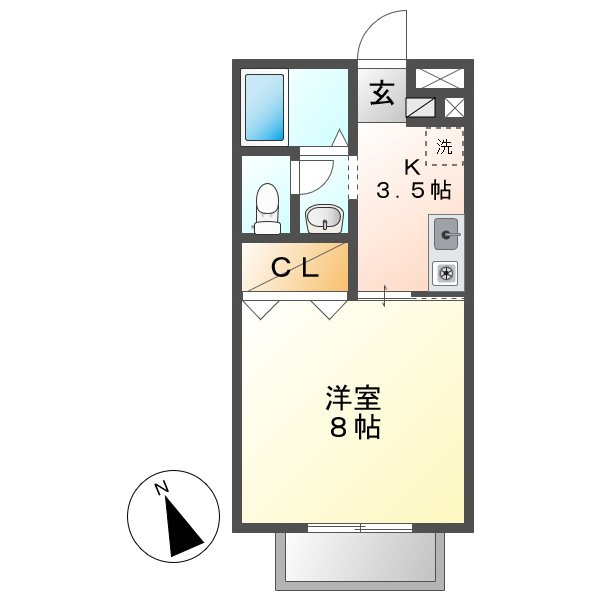 ディアコート　Ｂの間取り