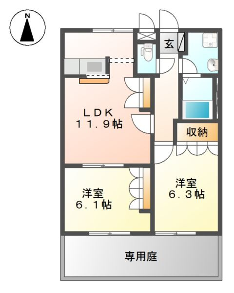 グリーンパークＢ棟の間取り