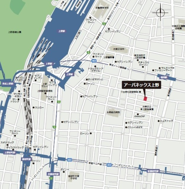 アーバネックス上野の地図
