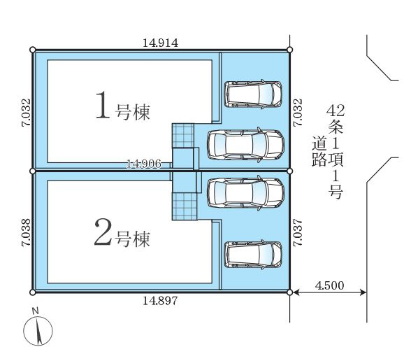 厚木市南町新築戸建て　3期1号棟の区画図|区画図「厚木市南町新築戸建て」