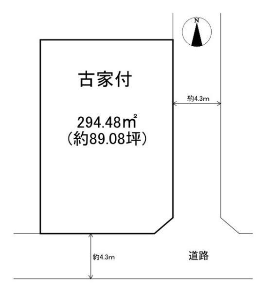 葛城市北花内の売地の土地図