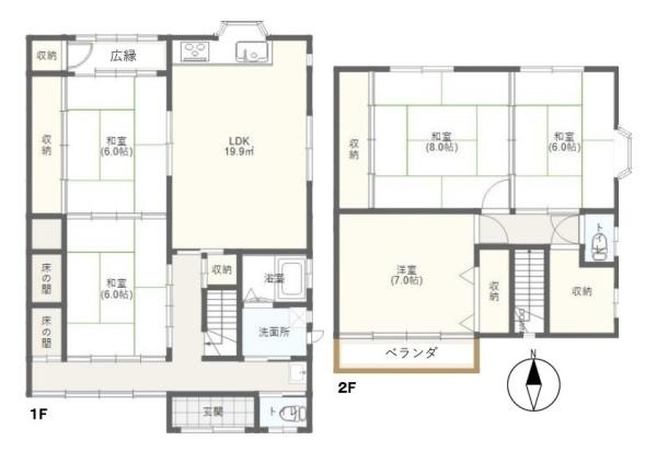 桜井市大福　一戸建の間取り