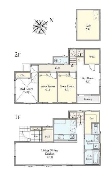 横浜市港南区港南台１丁目の中古一戸建の間取り