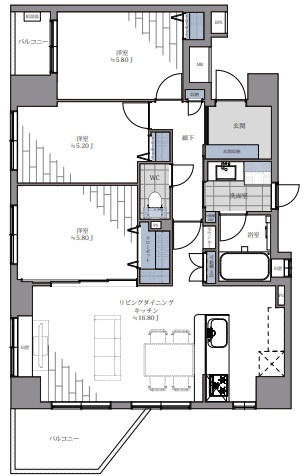【間取り】 | アメックス西新駅前☆仲介手数料無料☆
