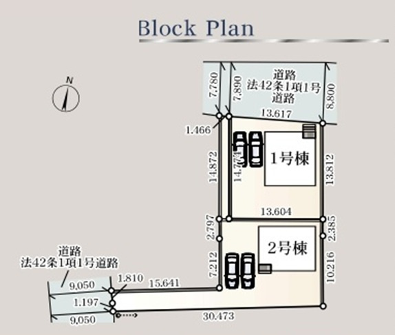 【仲介手数料無料】新築戸建　吉見町東野1-6-14（全２棟）の区画図
