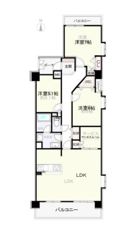 野村ステイツ橦木町南の間取り