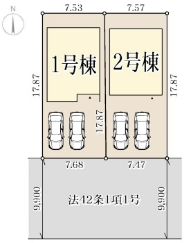 姫路市広畑区小松町　第2期　新築一戸建ての区画図|全2区画