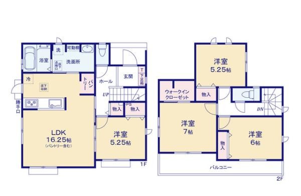 土橋2丁目　新築戸建の間取り|【間取り】