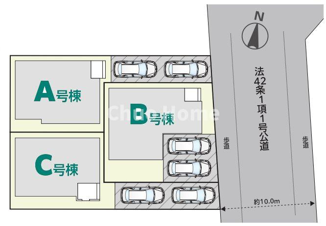 足立区佐野1丁目新築分譲住宅の区画図|区画図