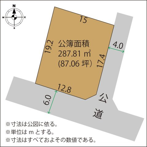 足利市利保町１丁目の売地の土地図