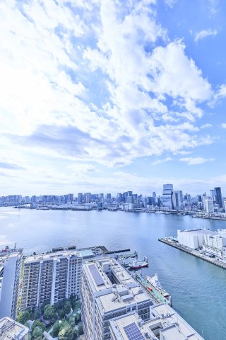 SKY DUO SUN VILLAGE T棟  34階の展望|オーシャンビュー、レインボーブリッジ・富士山・東京タワーを望む眺望です。