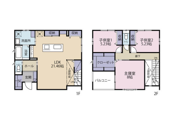 知多郡阿久比町大字白沢字東豊石山　中古戸建の間取り
