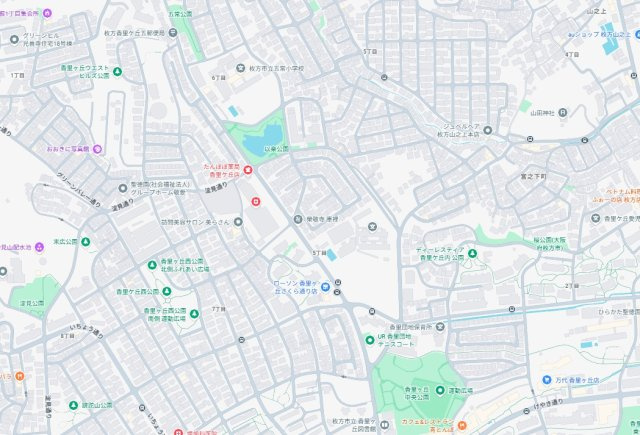 枚方市香里ケ丘　第3期　売土地の地図