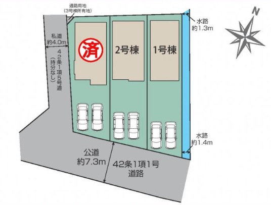 [新築住宅] 鶴ヶ島市上広谷 3期 全3棟の区画図