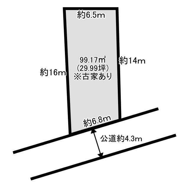 小川町小川　古家付土地29坪の土地図