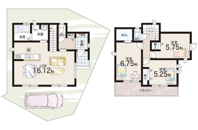 明石市二見町西二見　新築一戸建ての間取り|A号地
