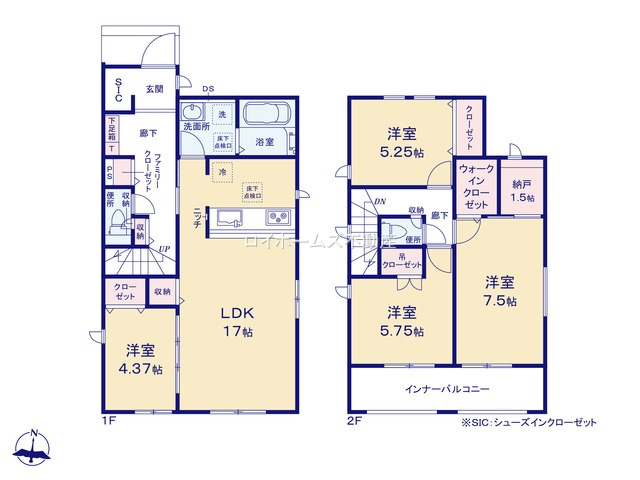 【間取り】 | 一宮市三丹町10-3『仲介料無料』新築戸建て | 1号棟